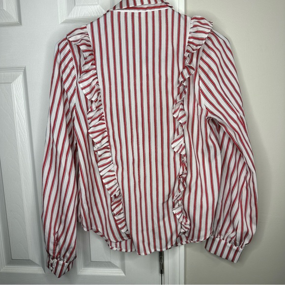 RUFFLE BUTTON UP SHIRT - Picture 2 of 2